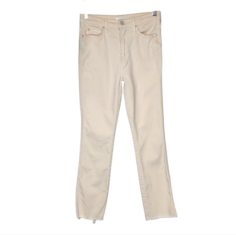 Mother High Waisted Rascal Ankle Fray In Chalk It Up 26